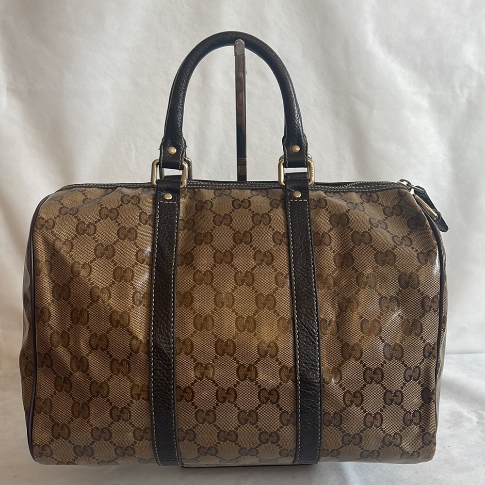 Gucci Brown Gg Crystal Boston Bag - Picture 2 of 14